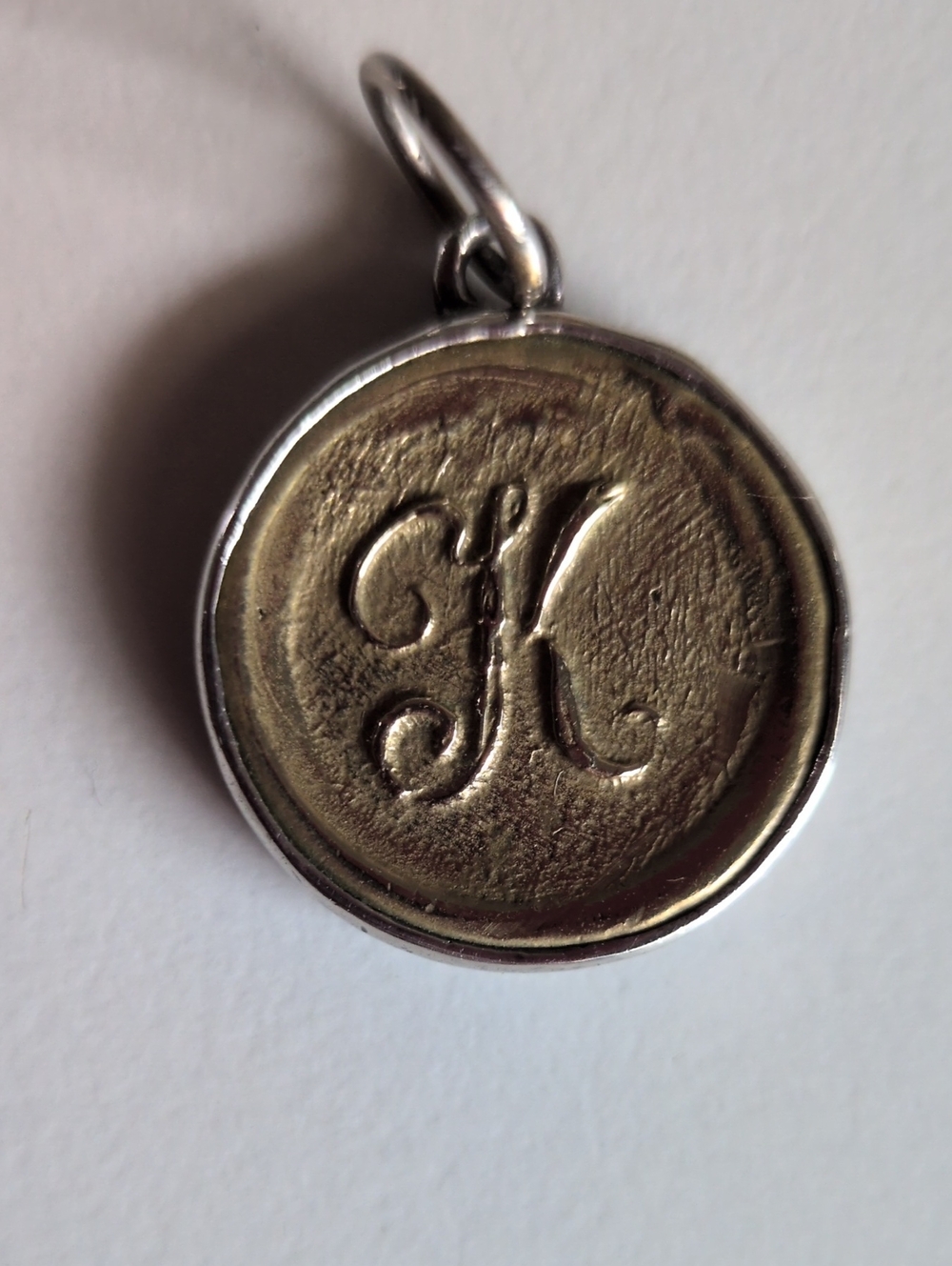 Waxing Poetic Letter K Sterling Silver And Brass LIKE-NEW